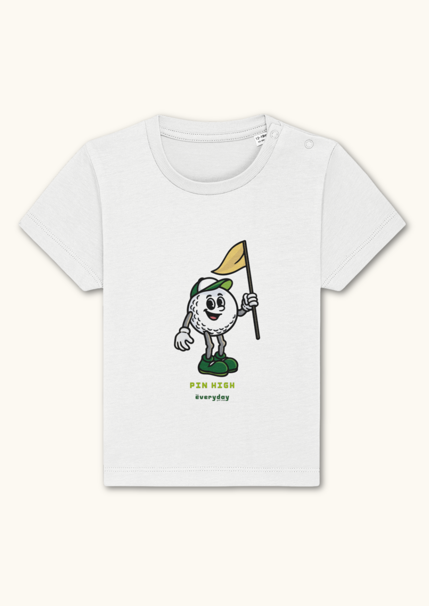Pin High baby golf t-shirt in organic cotton with shoulder snaps