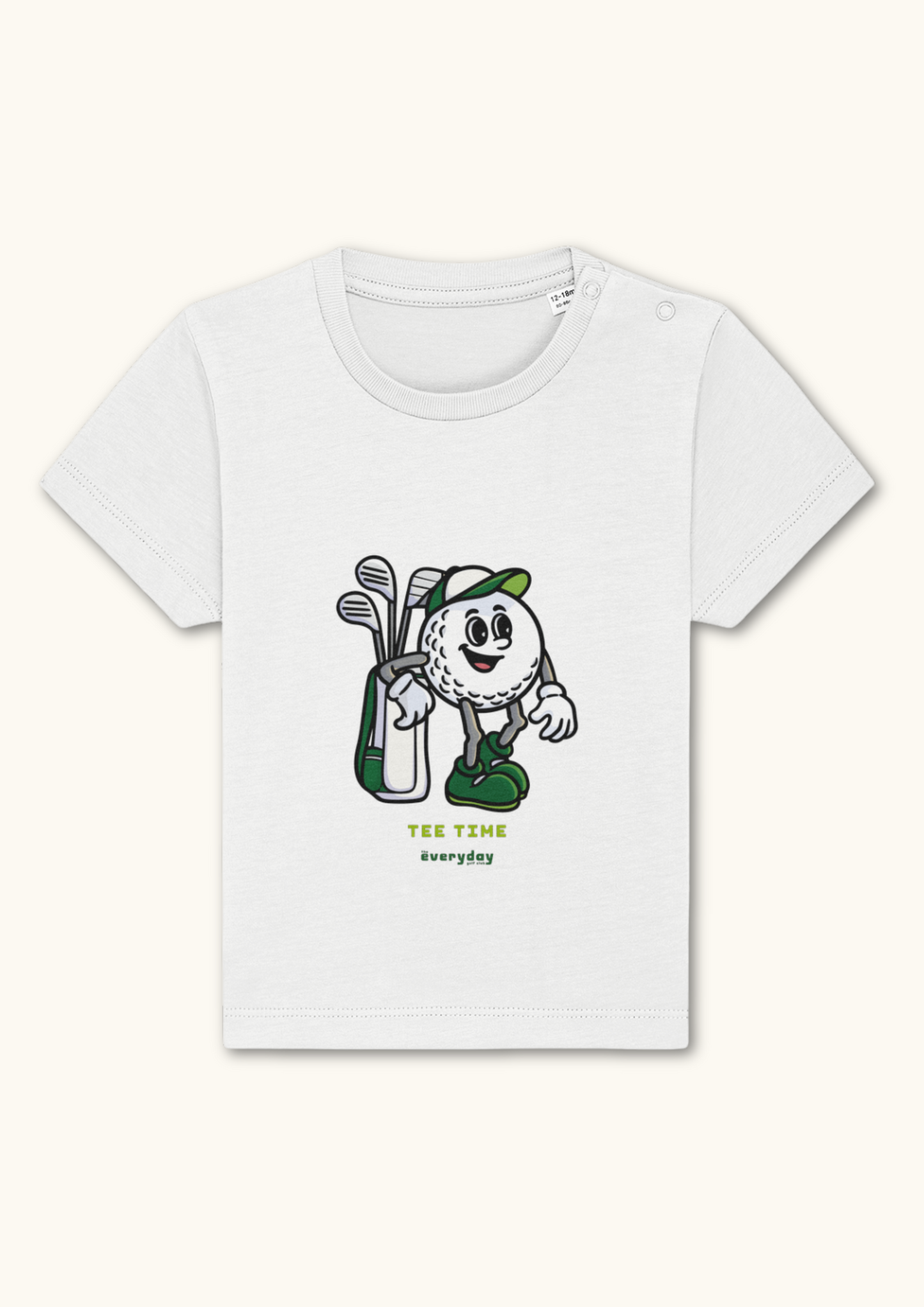 Tee Time baby golf t-shirt in organic cotton with shoulder snaps