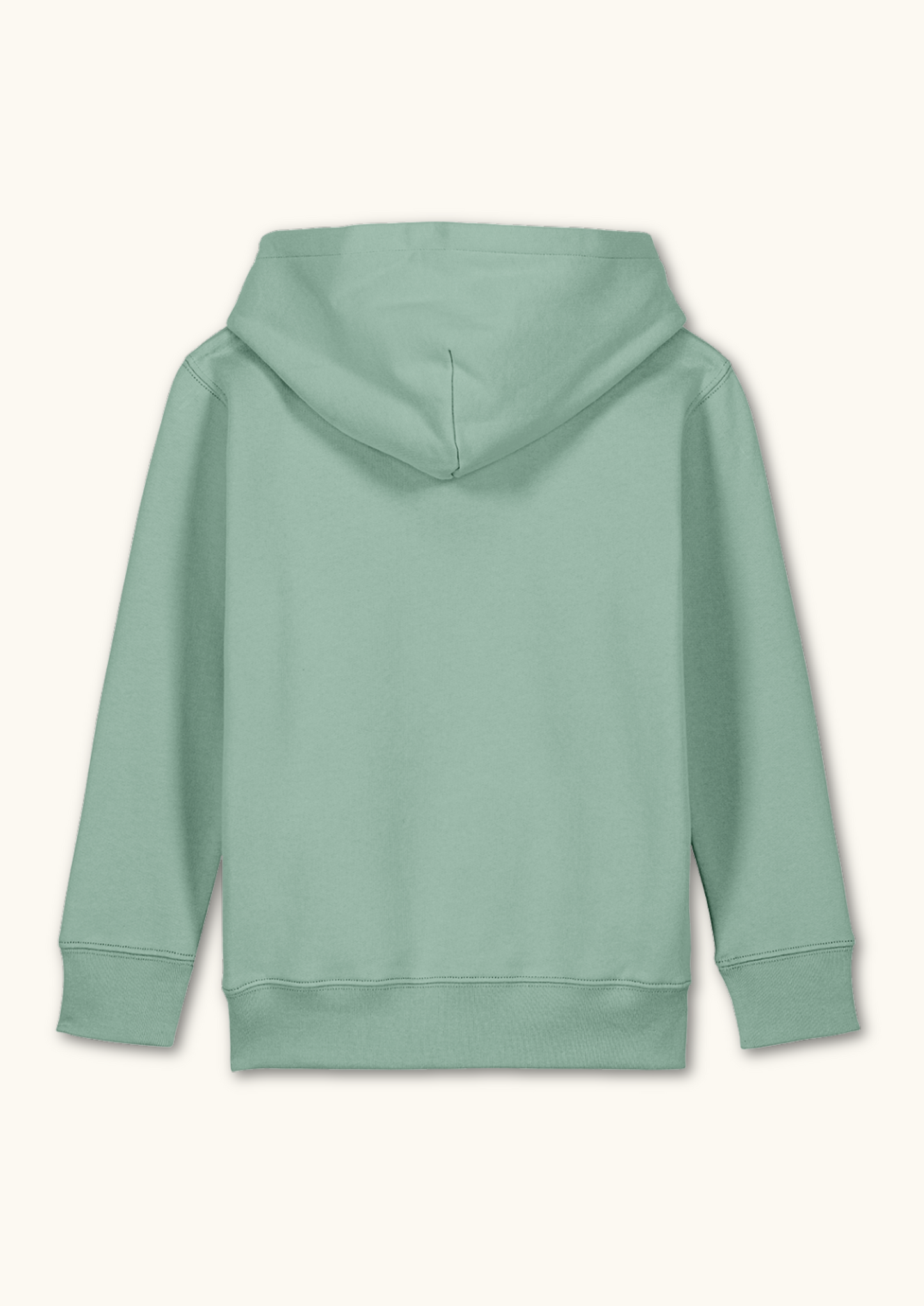 4 Ball box logo kids golf hoodie in aloe green organic cotton for junior golfers back