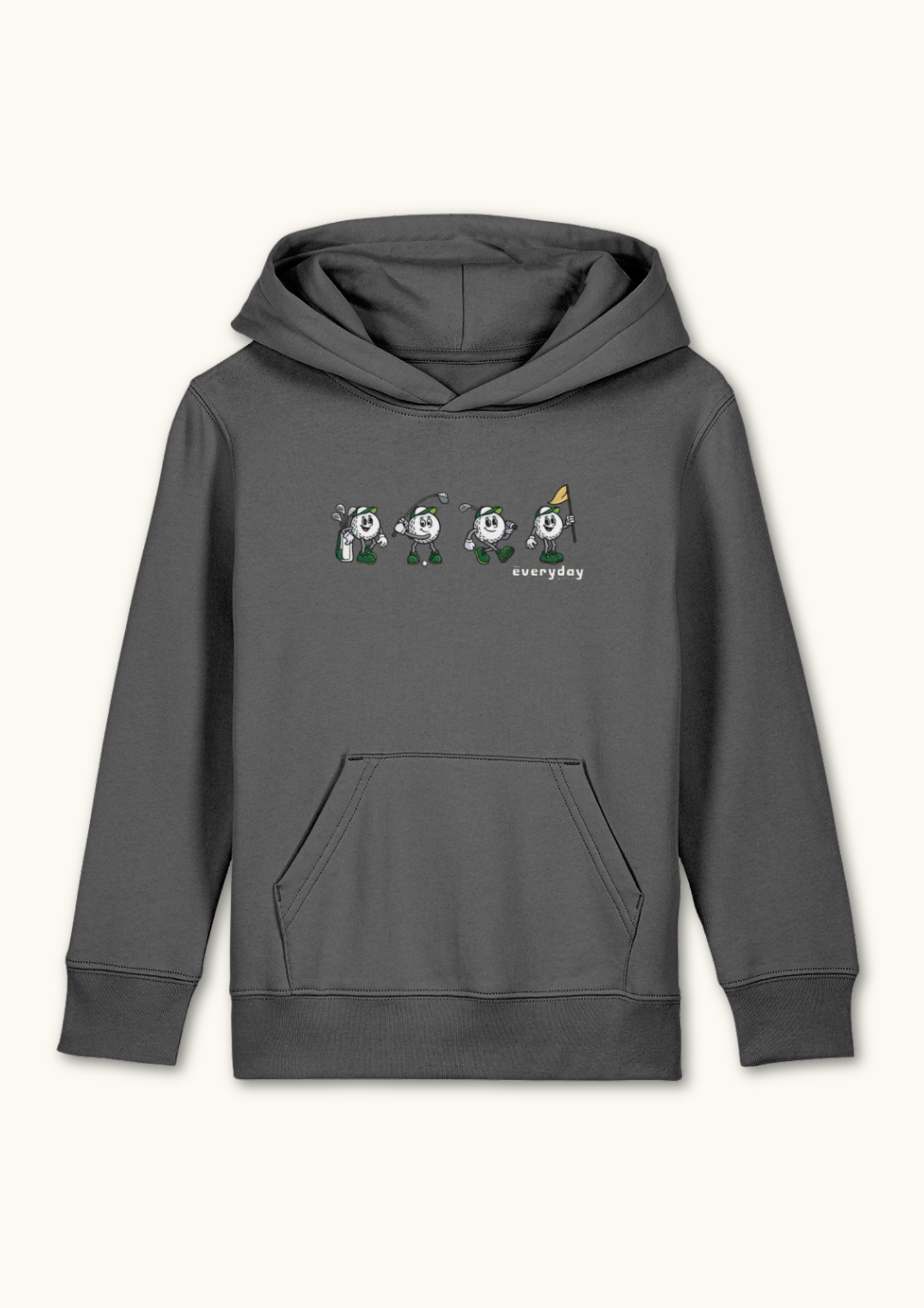 4 Ball logo kids golf hoodie in grey for young golfers