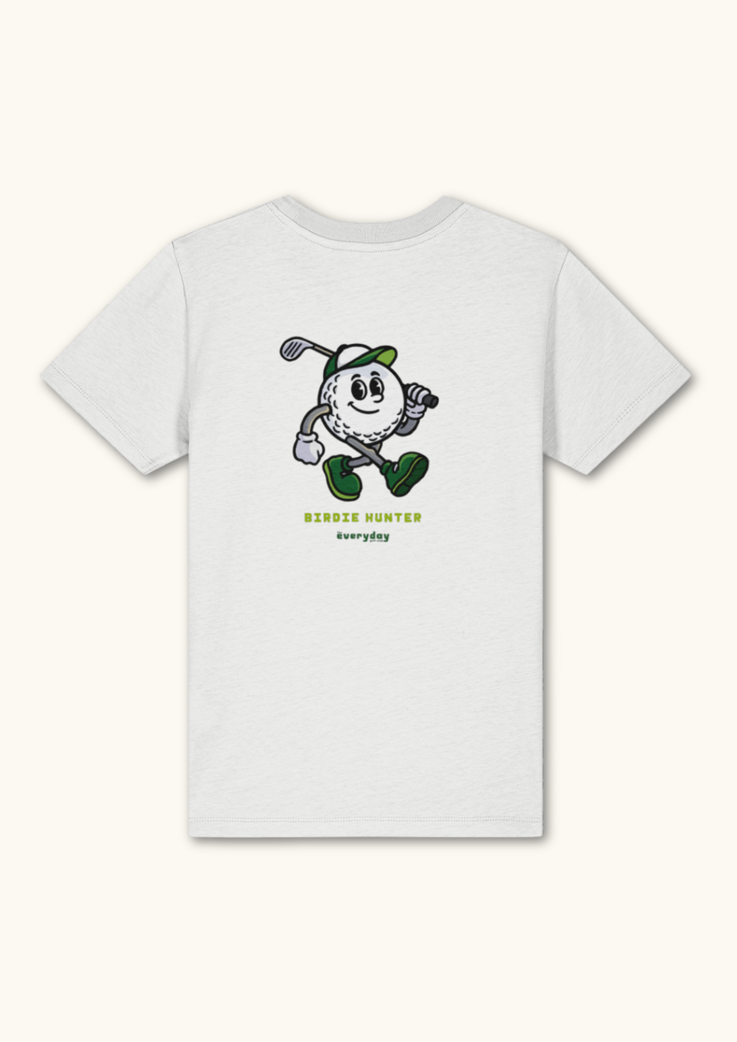 Birdie Hunter graphic kids golf t-shirt in organic cotton for young golf enthusiasts