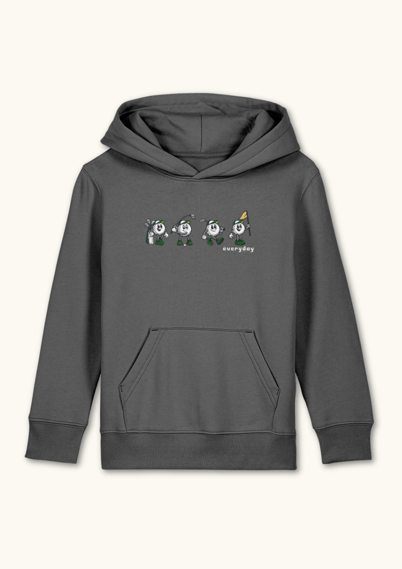 4 Ball logo kids golf hoodie in grey for young golfers