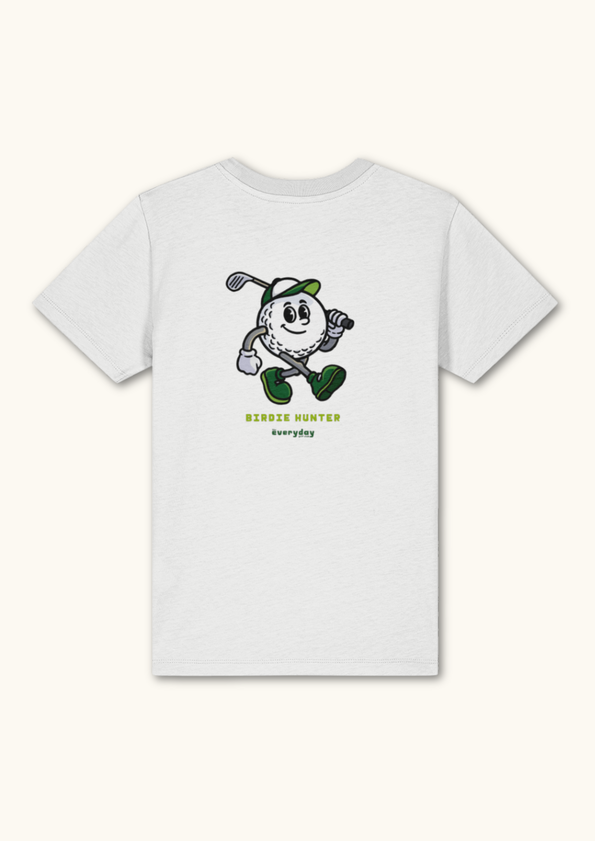 Birdie Hunter graphic kids golf t-shirt in organic cotton for young golf enthusiasts