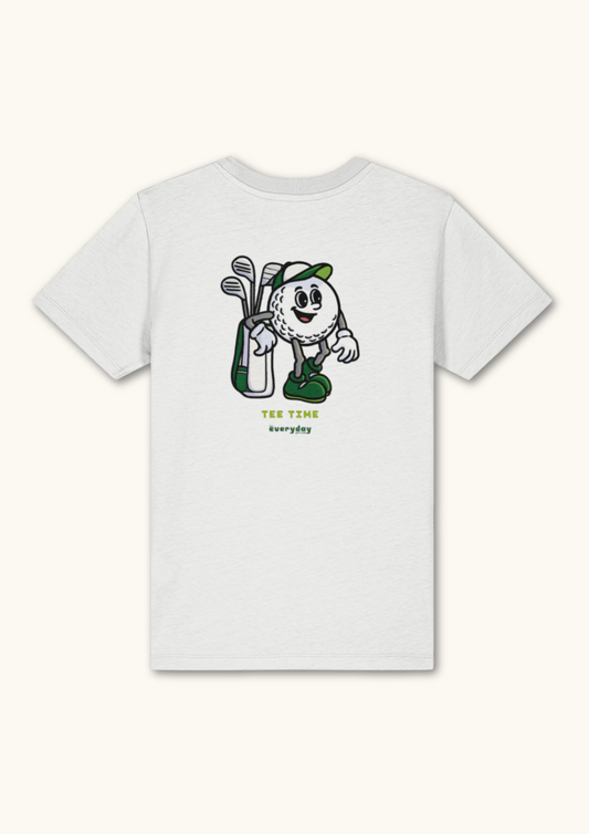 Tee Time graphic kids golf t-shirt in organic cotton for early starters