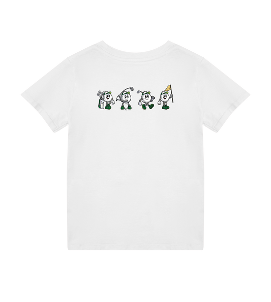4 Ball back graphic kids golf t-shirt in cotton PurePrint fabric for social young golfers