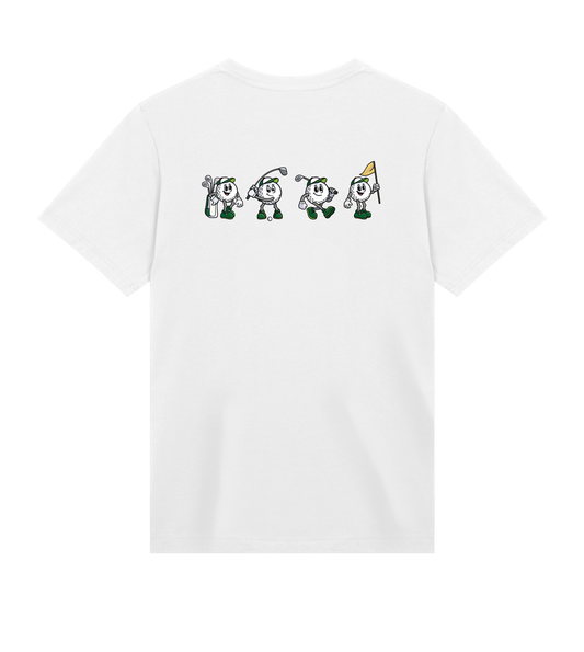 4 Ball back graphic oversized men's golf t-shirt in combed ringspun cotton for male golfers