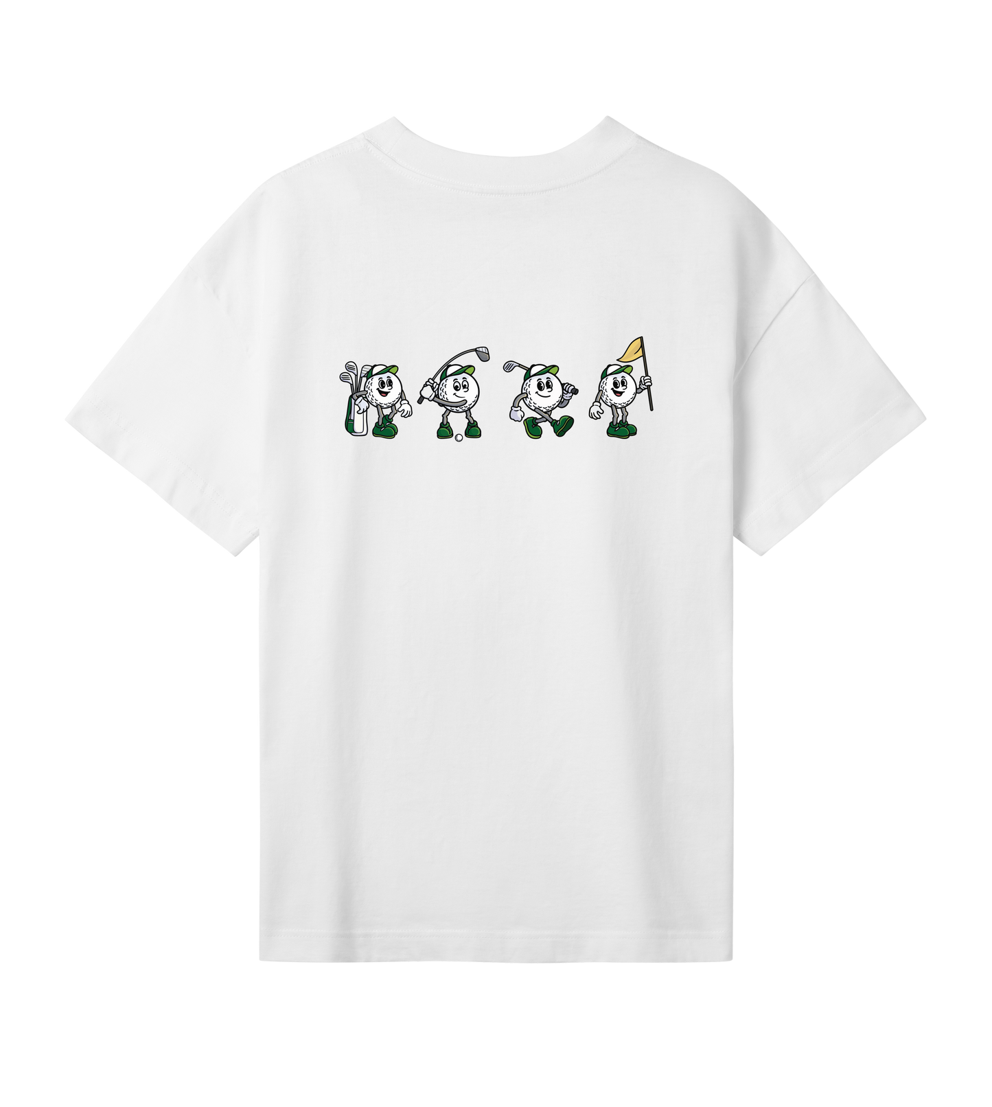 4 Ball back graphic oversized women's golf t-shirt in combed ringspun cotton for social golfers