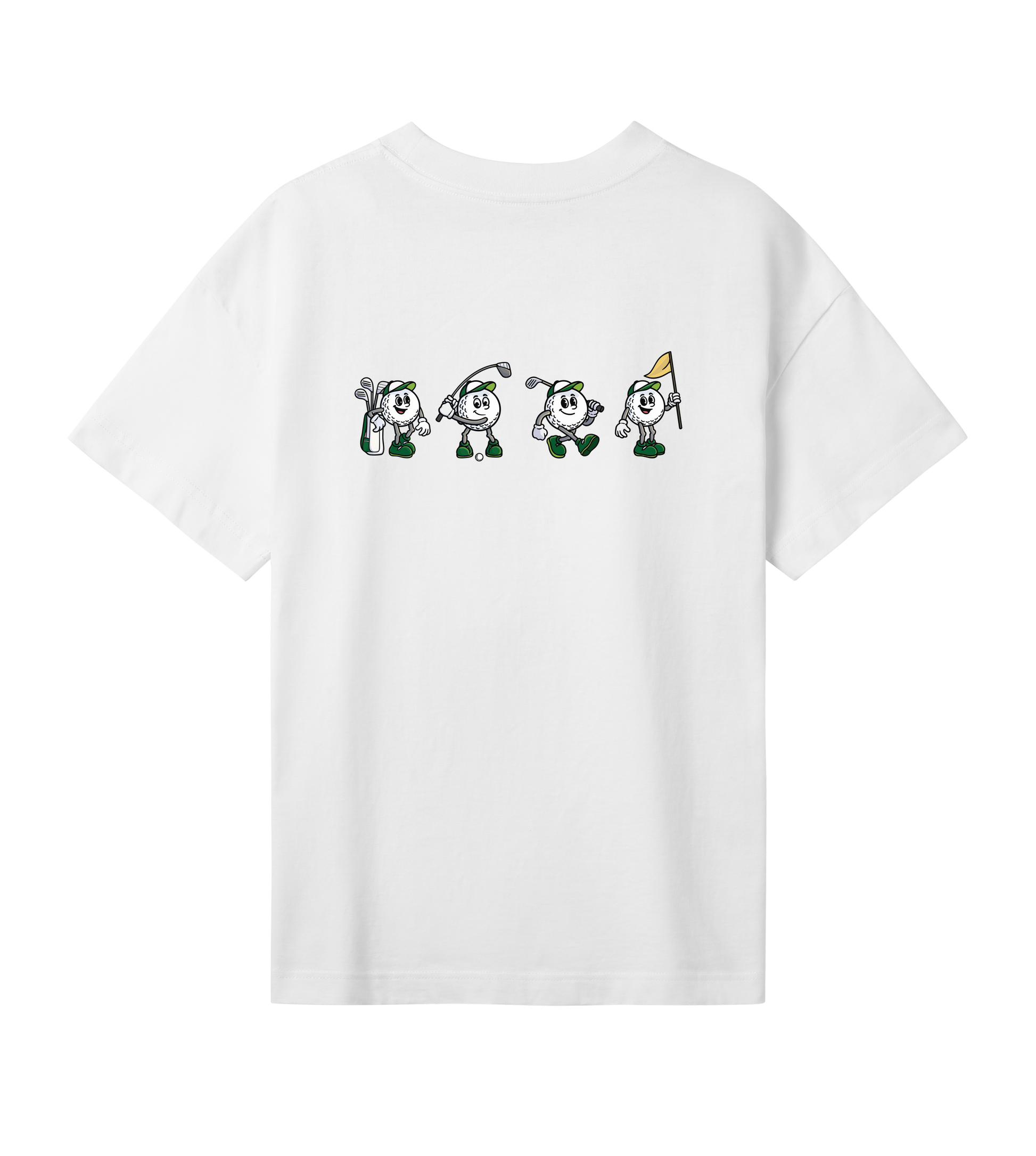 4 Ball back graphic oversized women's golf t-shirt in combed ringspun cotton for social golfers